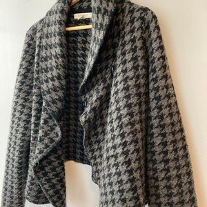 ELLEN TRACY Houndstooth Cardigan, Size L